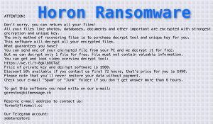 Horon Ransomware