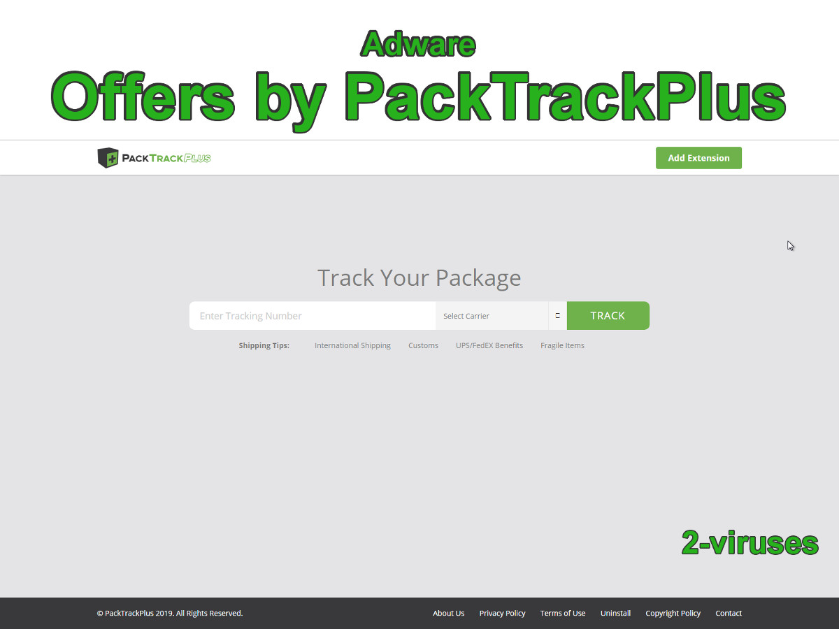 Adware offers by packtrackplus
