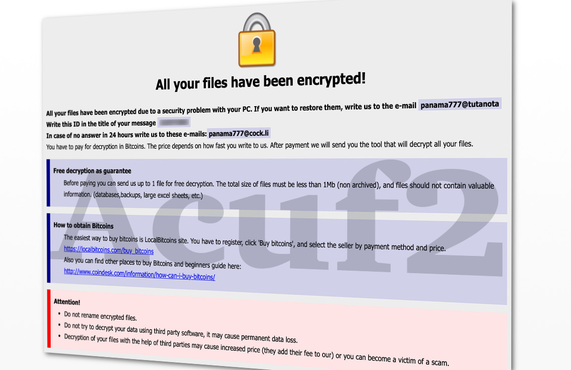 Panama777 Tutanota Acuf2 Virus How To Remove 2 Viruses Com - 