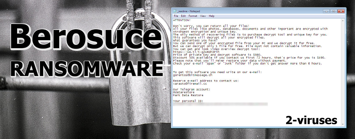 Berosuce ransomware, ransom note