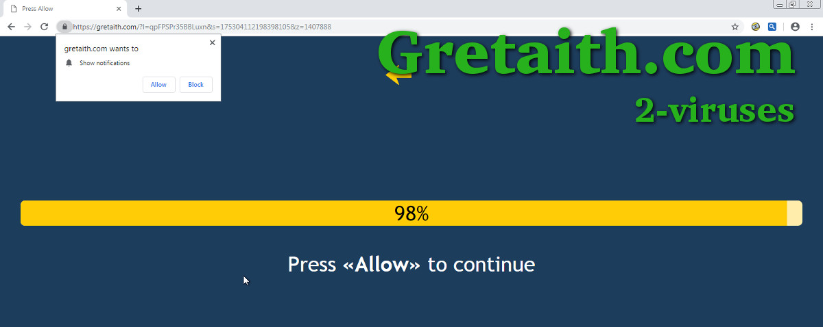 Gretaith.com "Press Allow to continue" screenshot