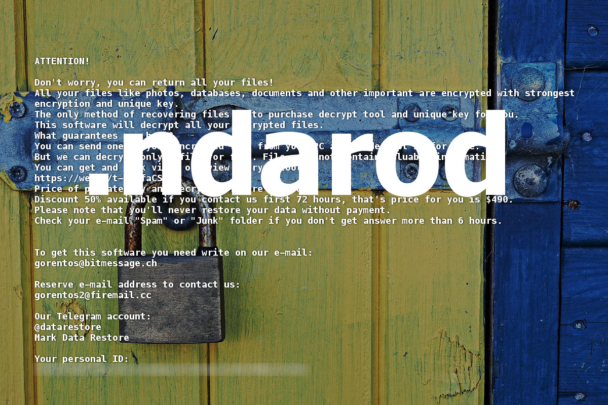 Ndarod, ransom note text