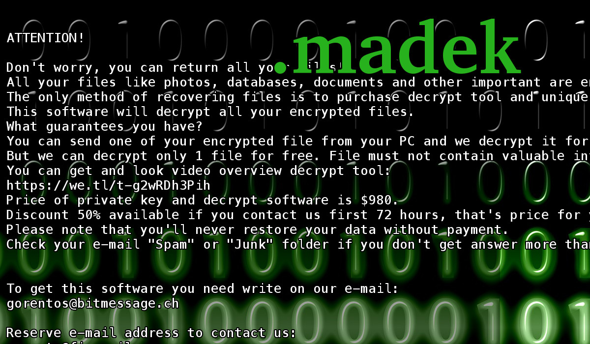 madek ransom text