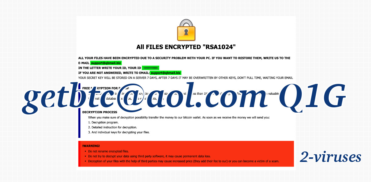 Getbtc@aol.com Q1G, ransom note