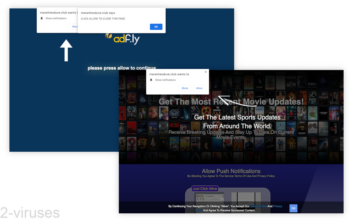 Maranhesduve.club says "click allow to close the page".