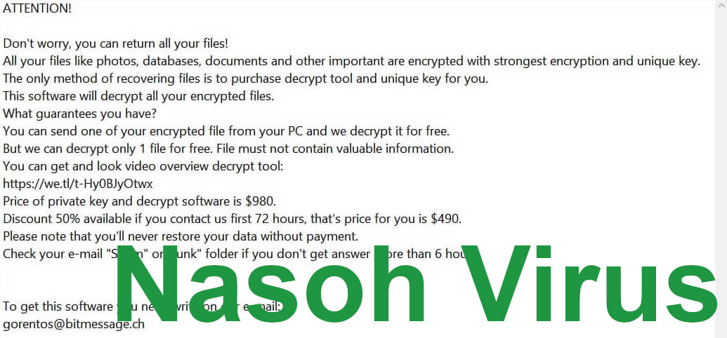 Nasoh Virus removal