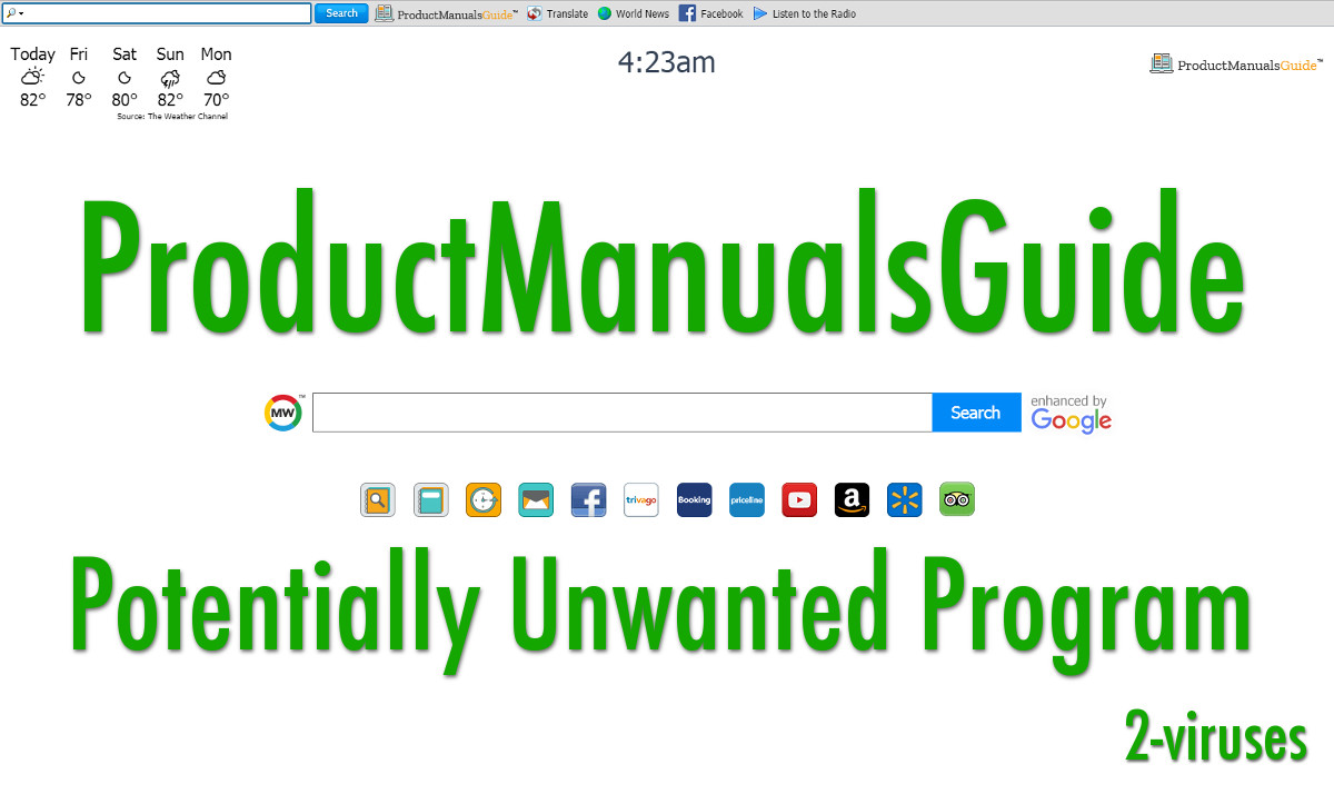 ProductManualsGuide potentially unwanted program, ProductManualsGuide screenshot