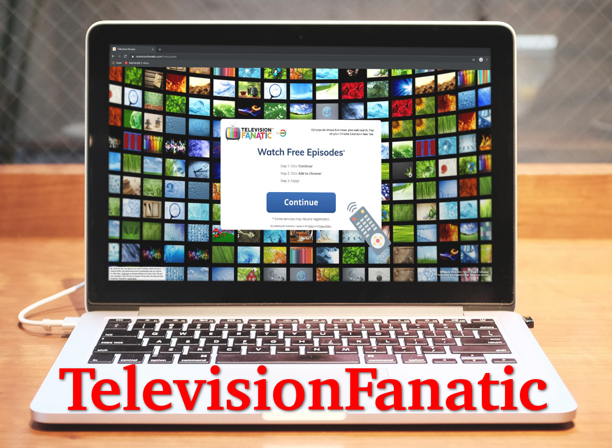 TelevisionFanatic, screenshot of the home page