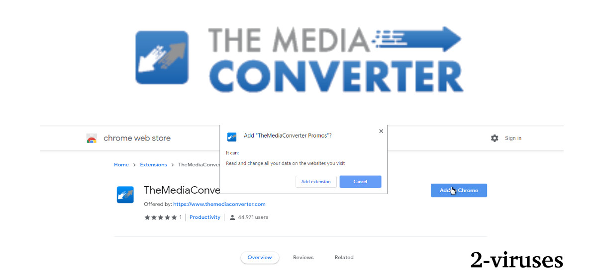 TheMediaConverter, Chrome installation page
