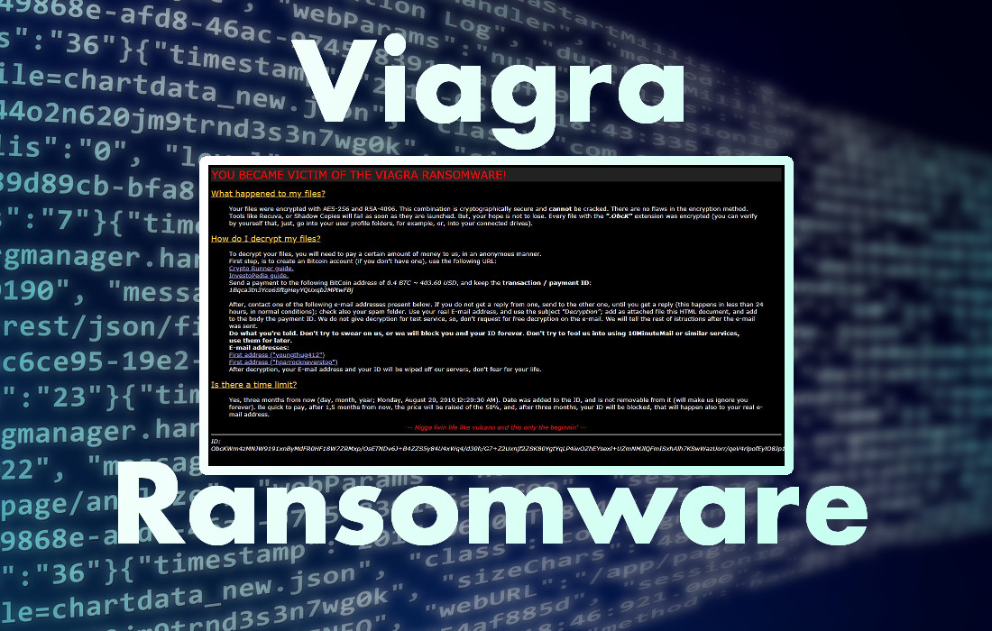 Viagra Ransomware, ransom note