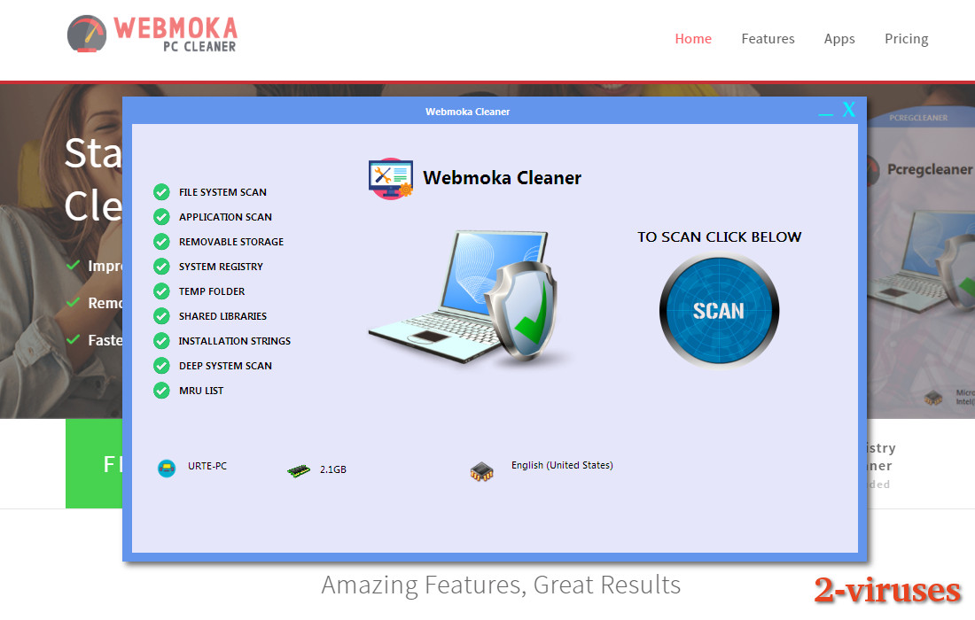 slim Frog Mention Webmoka Cleaner Malware – How to remove – Dedicated 2-viruses.com
