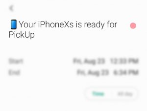 "Your iPhoneXs is ready for PickUp" Scam