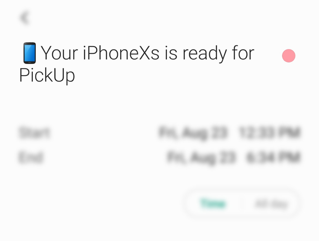 Your iPhoneXs is ready for PickUp