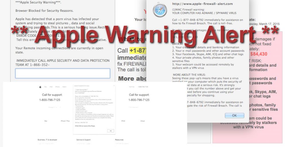 Apple Warning Alert Scam How to remove Dedicated