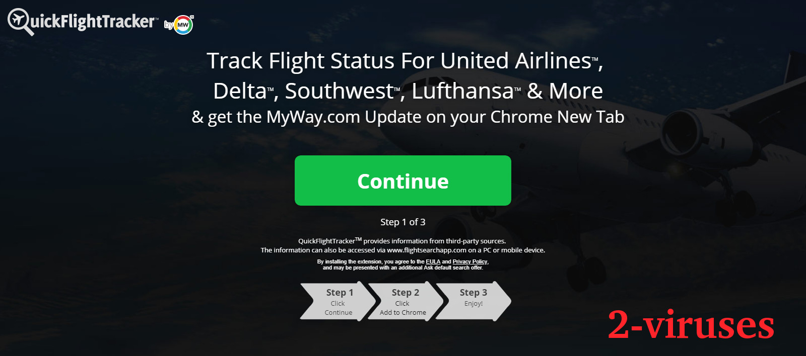 QuickFlightTracker "Continue"