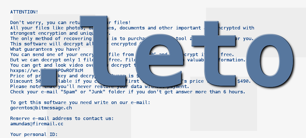 .leto, the ransom note text