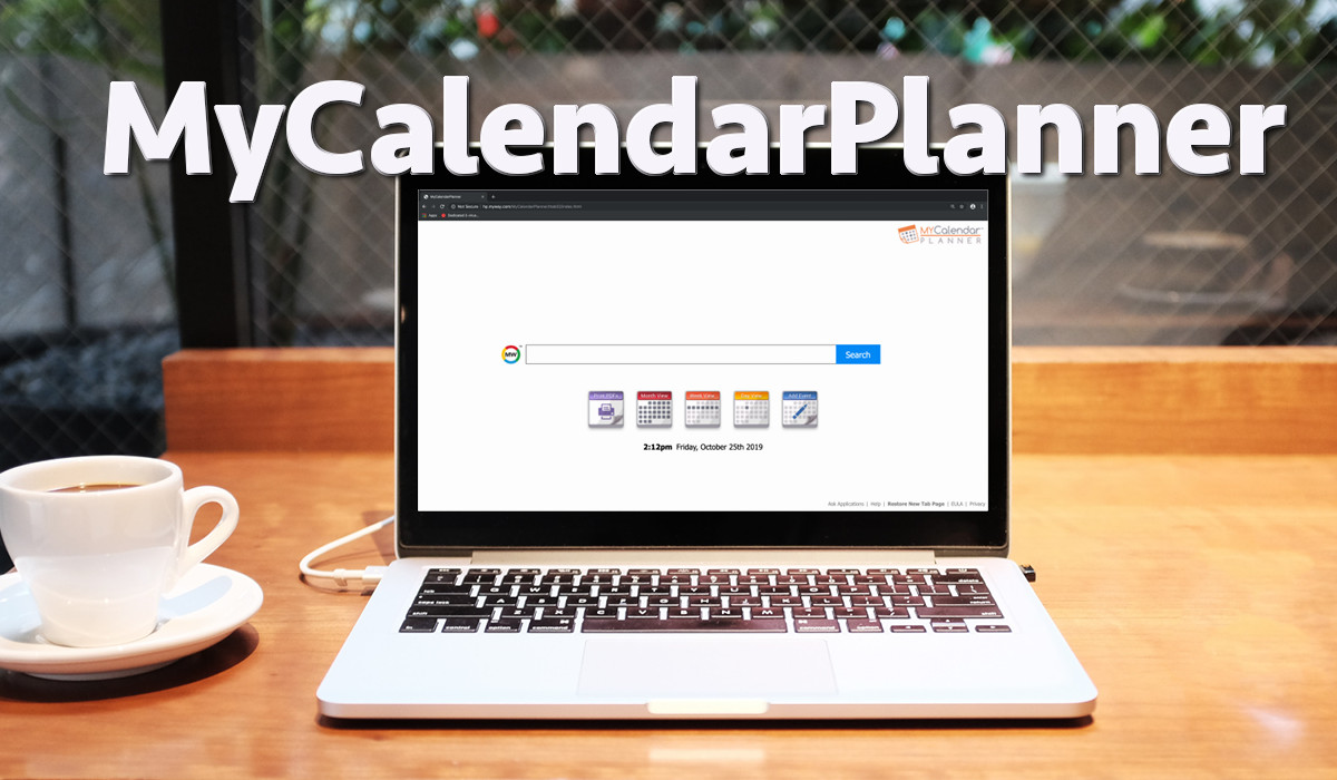"MyCalendarPlanner", th escreenshot of the new tab page on a laptop screen