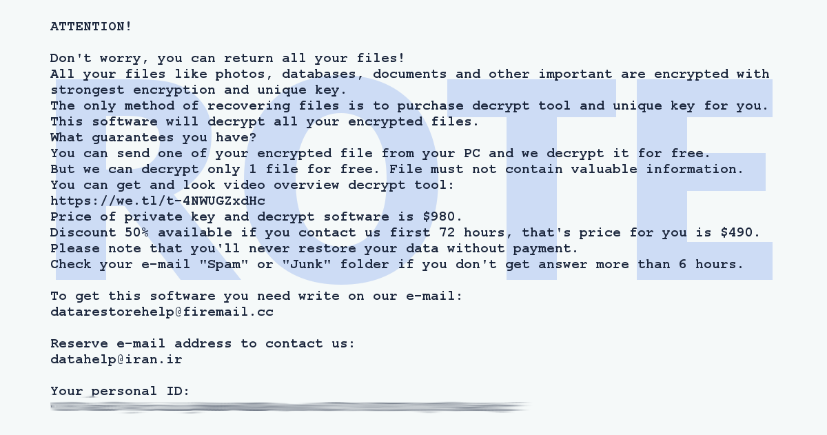 "ROTE", the ransom note