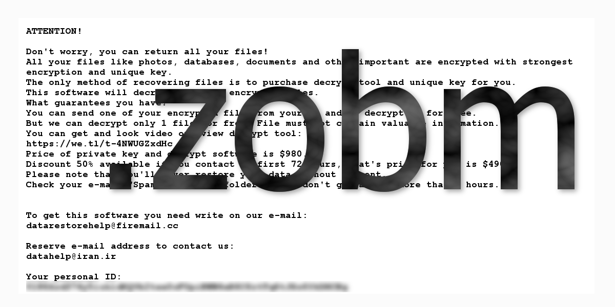 ".zobm", the ransom note