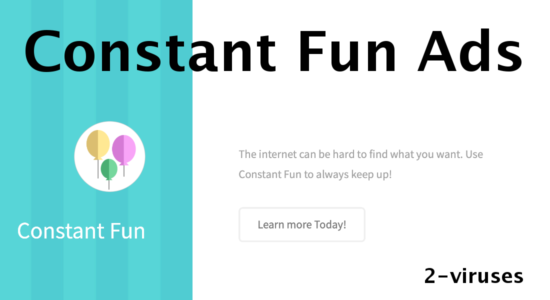 "Constant Fun Ads", the homepage of the program