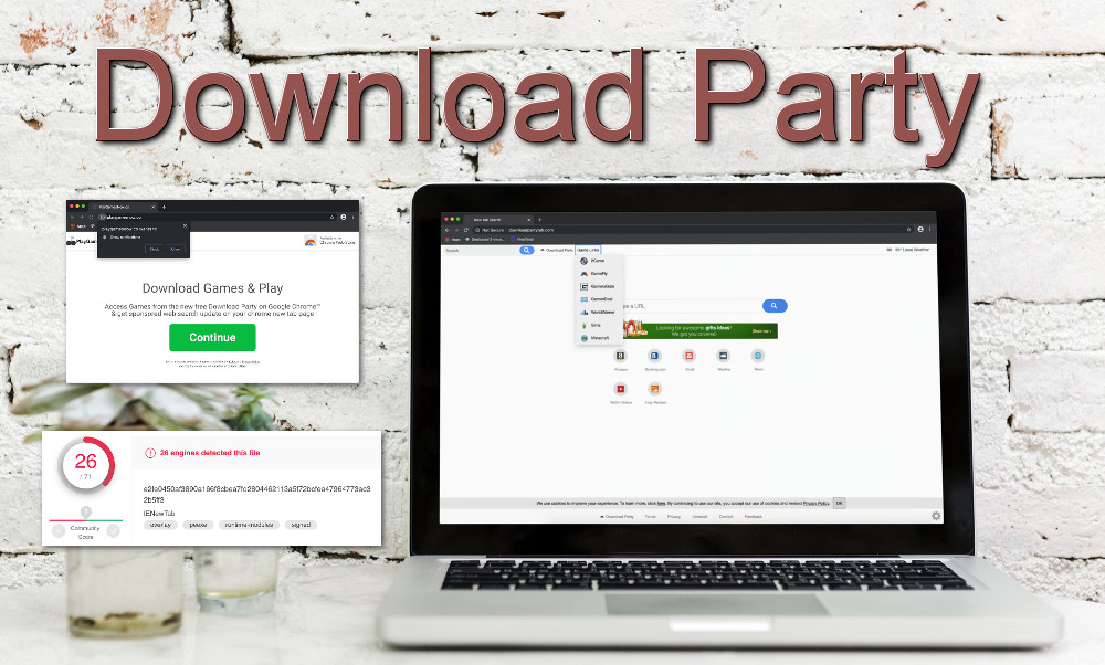 Download Party: "Download games & play", 26 VirusTotal detections