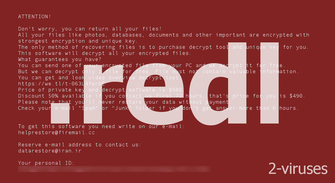 Redl ransomware gives files the ".redl" extension.