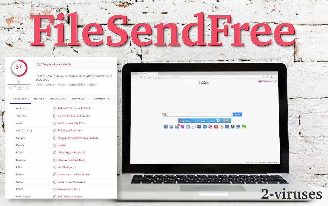 FileSendFree is detected by 37 programs on VirusTotal.