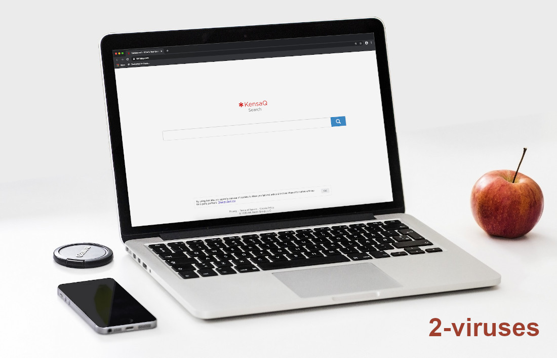 Kensaq.com's main page looks like a normal search engine.