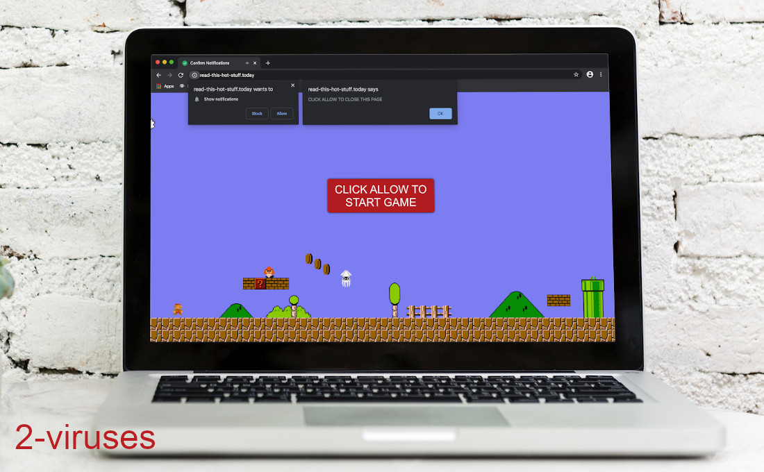 Read-this-hot-stuff.today tells you to press "allow" to play a game.