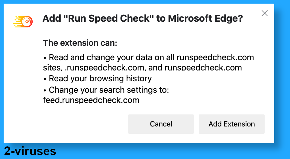 RunSpeedCheck asks to change your search settings.