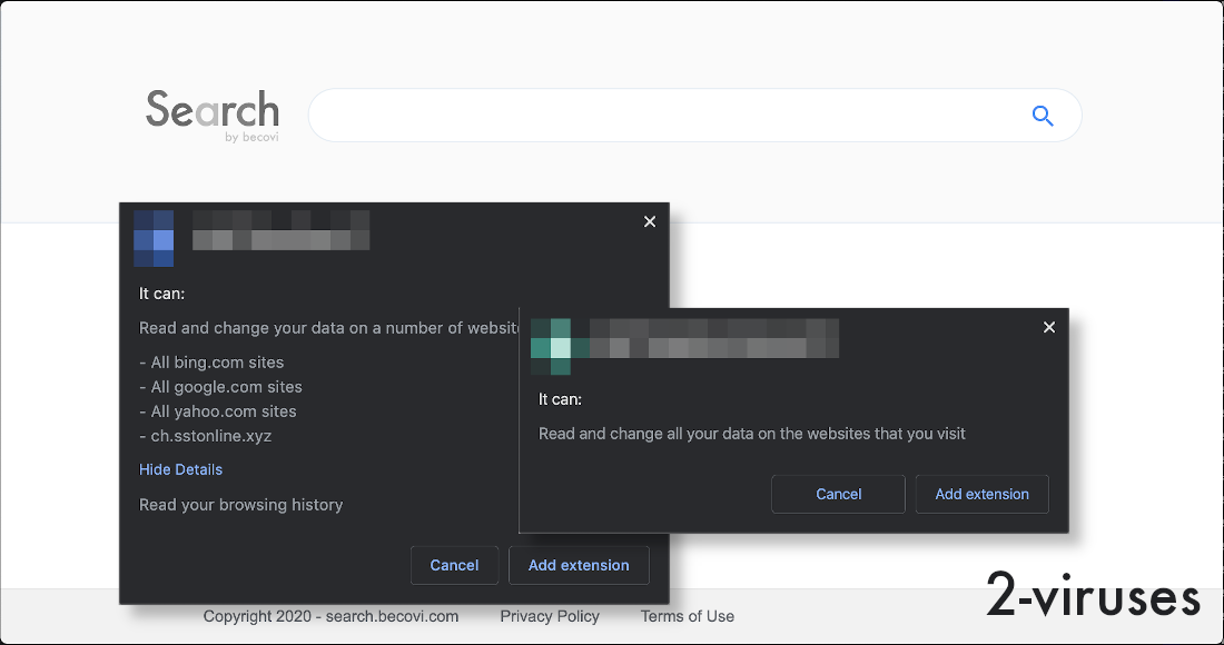 Search.becovi.com main page is very simple.