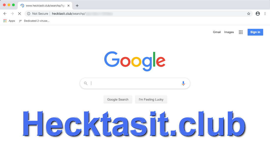 Hecktasit.club address briefly appears in the address bar.