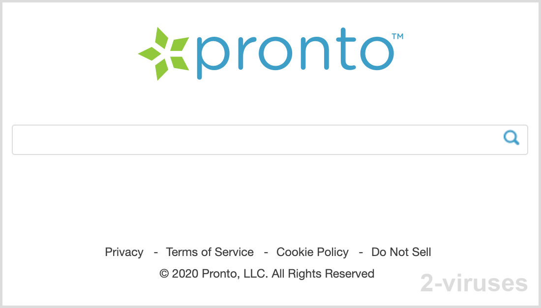 Pronto.com search engine front page is very simple.