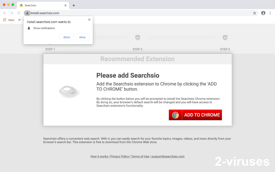 Searchsio uses the "Recommended extension" template.