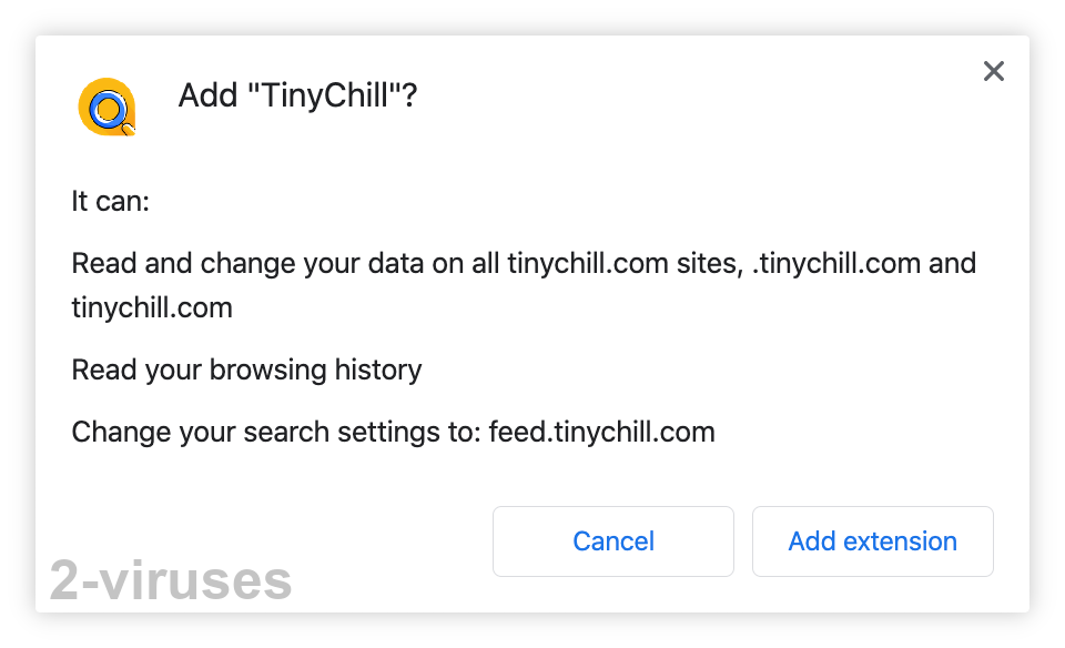 TinyChill reads your data after it changes your default search.