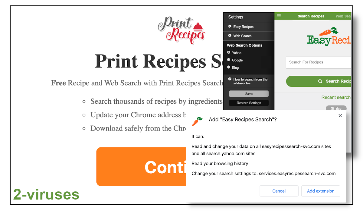EasyRecipesSearch changes your search settings and then lets you change that setting.
