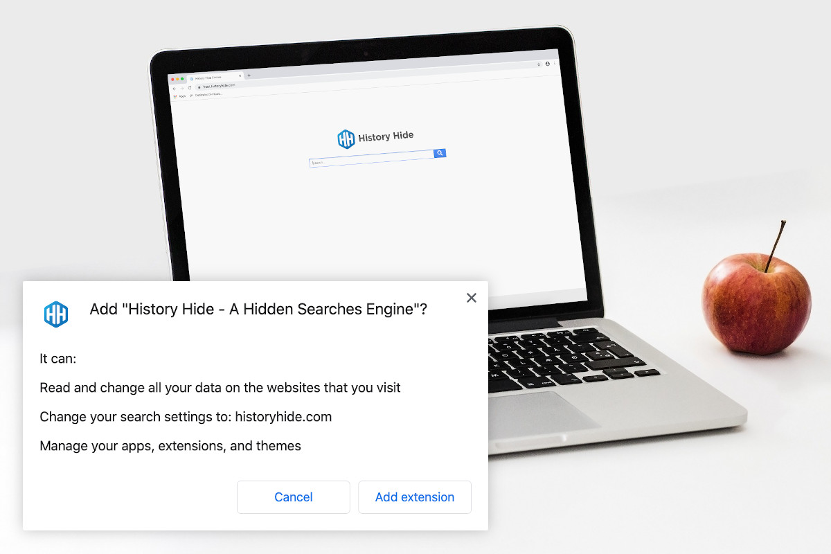 History Hide asks to read your data on all sites.
