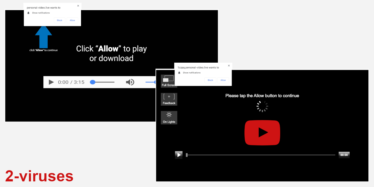 Personal-video.live "Click allow to download", "tap allow to continue"