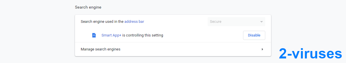 Browser extension hijacks search engine settings.