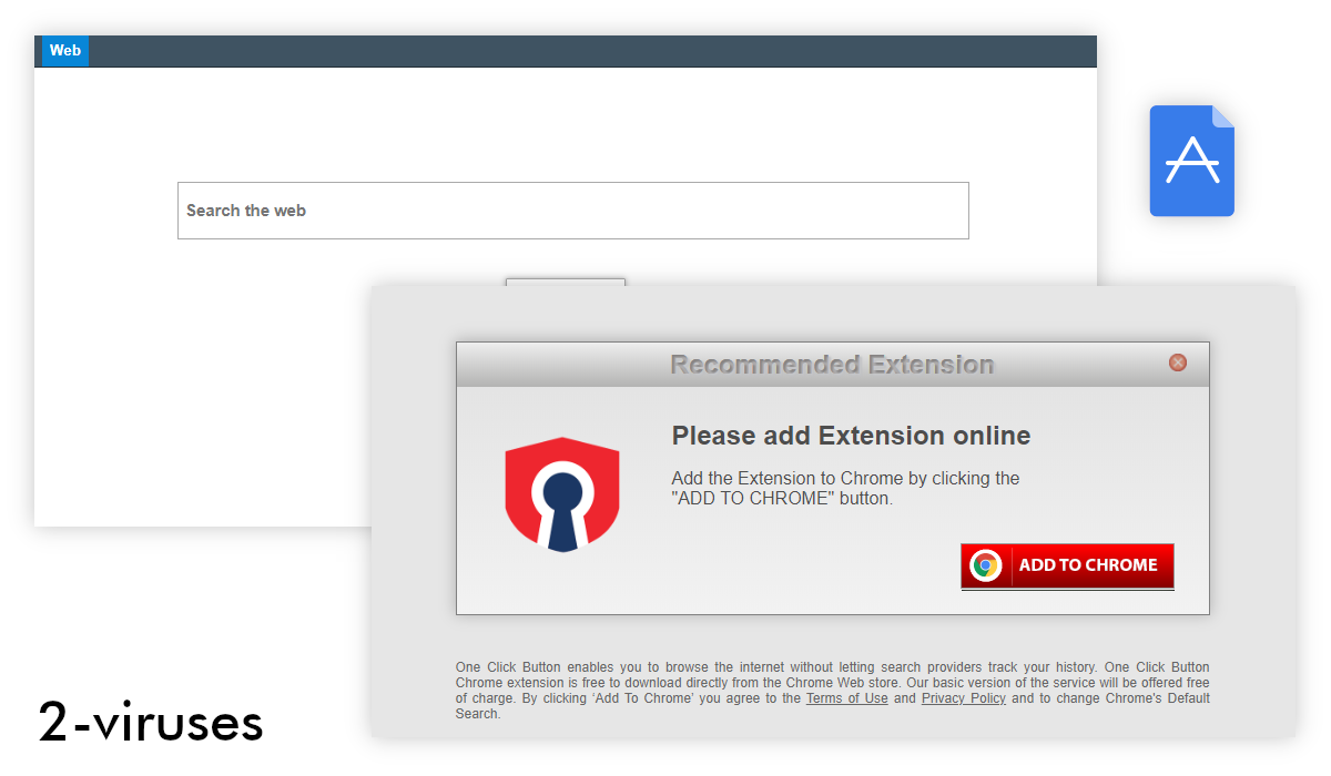Biosc.xyz gets advertised by the "Recommended extension" ad.