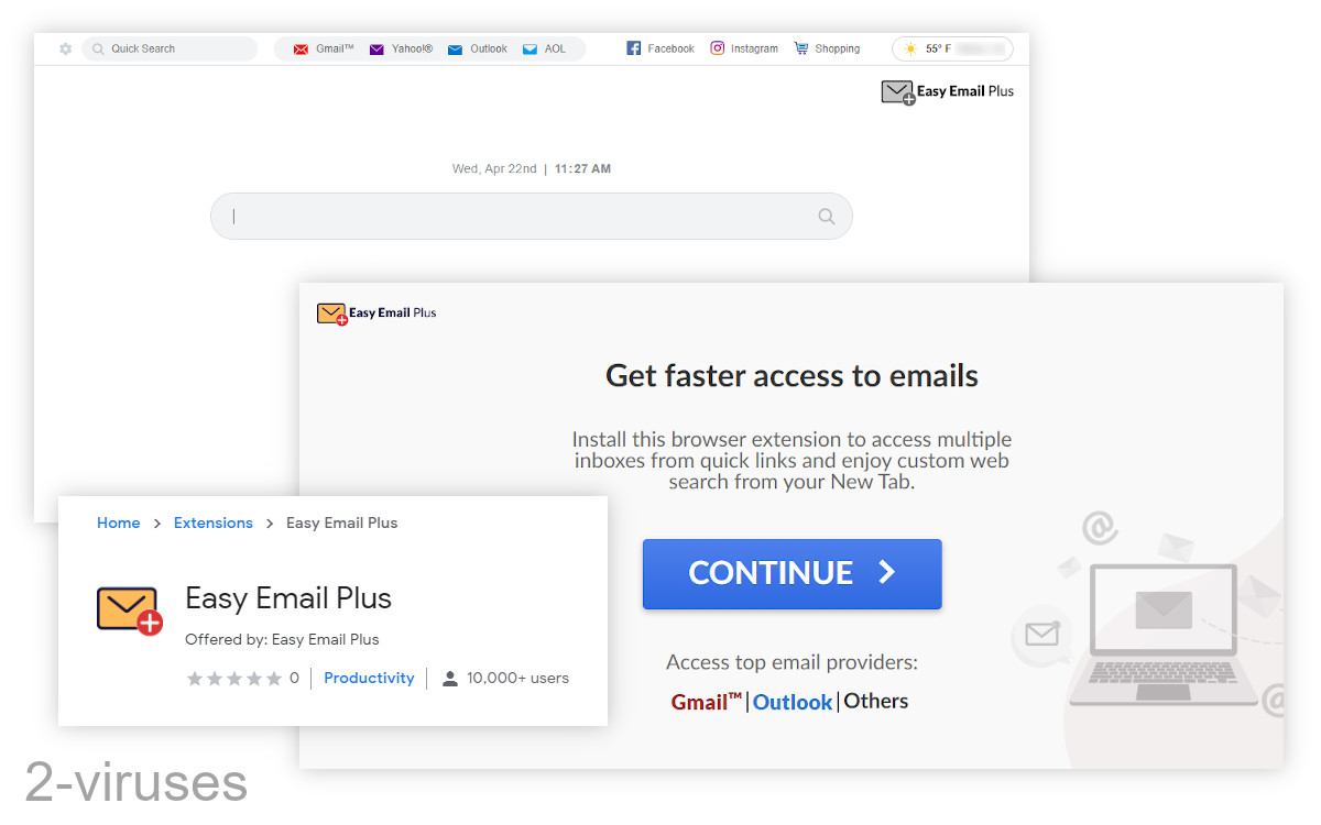 Easy Email Plus is presented as "handy email app" but is anything but.