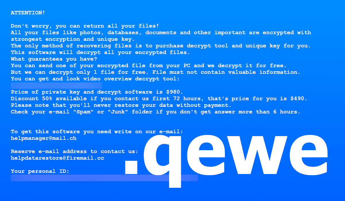 Qewe asks for up to $980 ransom.