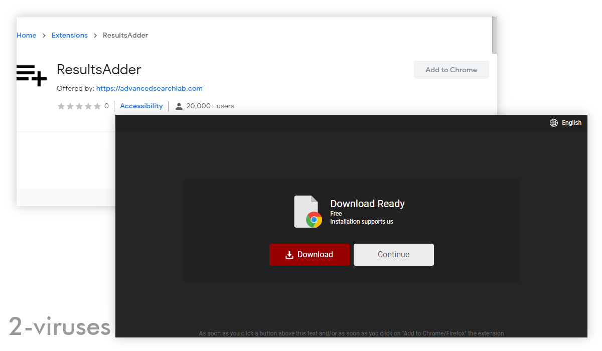 ResultsAdder says: "Download ready".