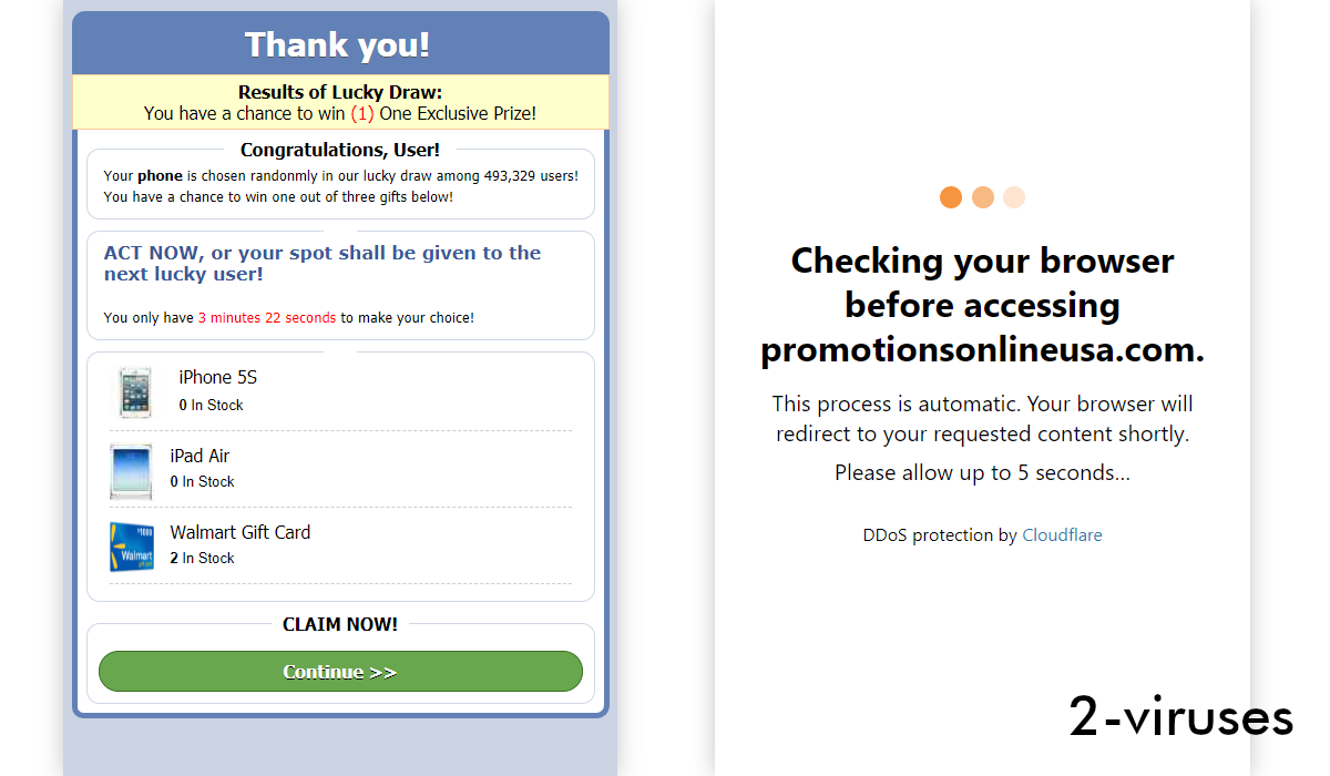 The scam says: Win (1) One Exclusive Prize!