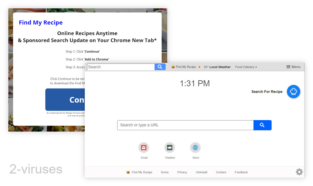 Hfindmyrecipe.net is a stereotypical Eightpoint new tab.