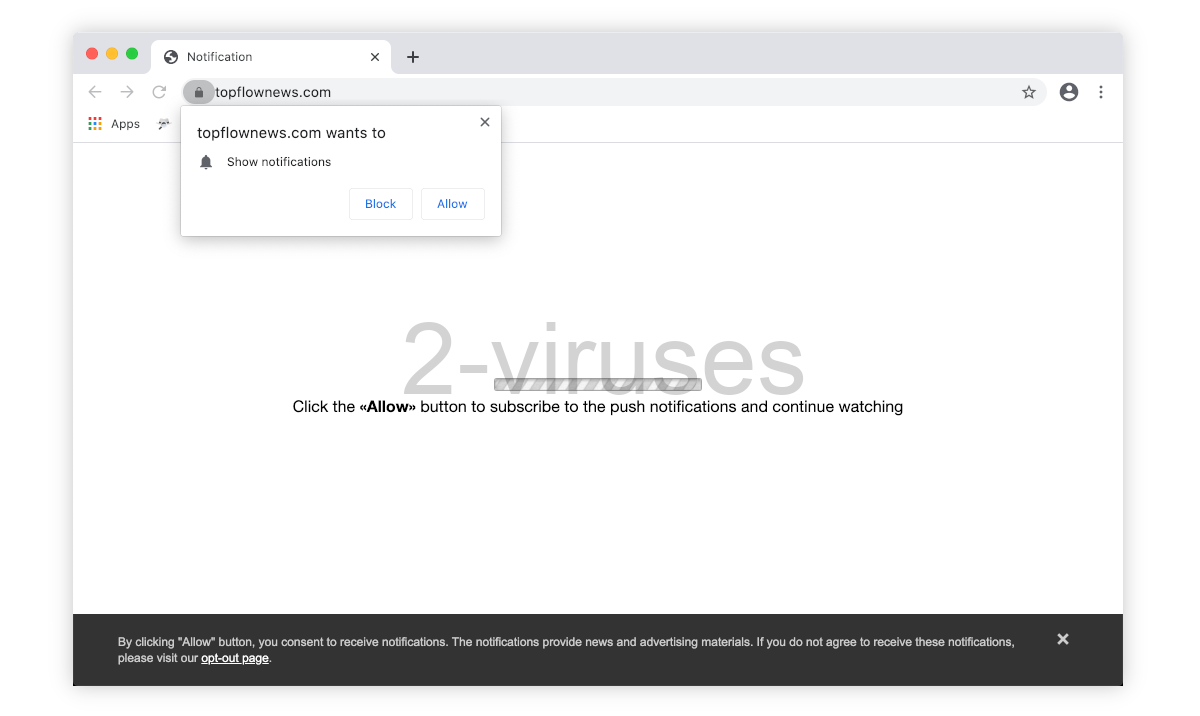 Topflownews.com asks you to allow notifications.