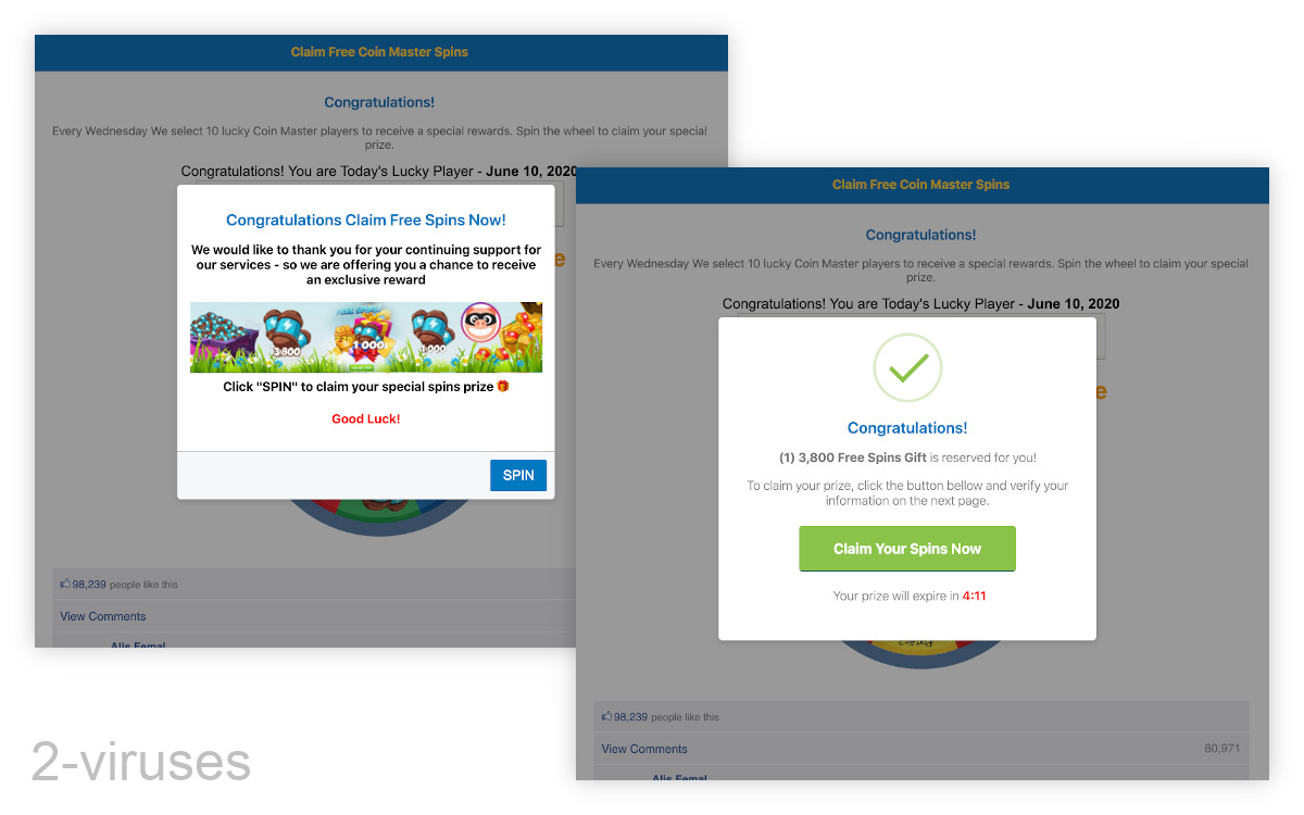 Coin Master Spins Giveaway Scam How To Remove Dedicated 2 Viruses Com