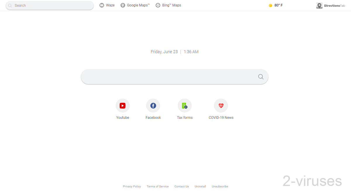 Directionstab.com is a poor replacement for the new tab page.