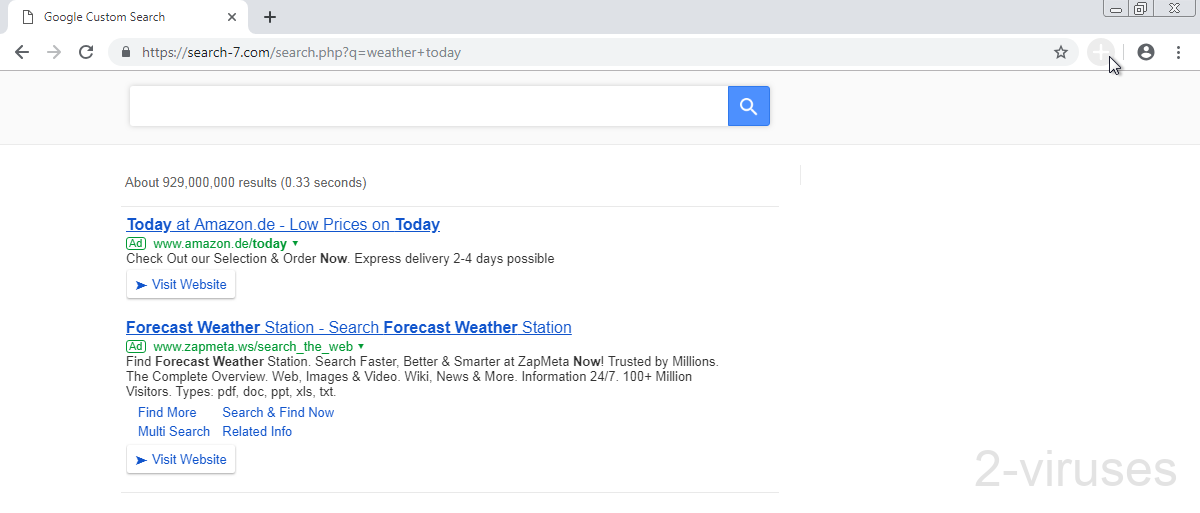 Search-7.com - an invisible extension icon.