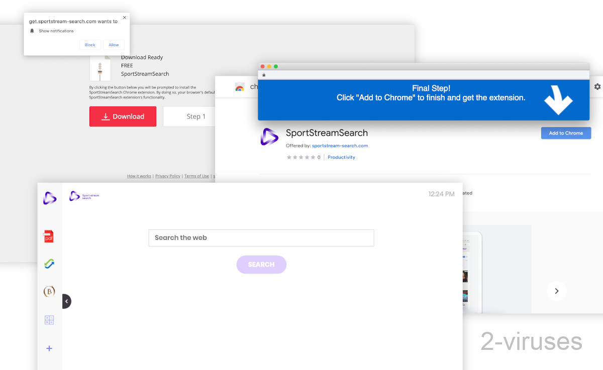Sportstream-search.com's installation process is a bit deceptive.